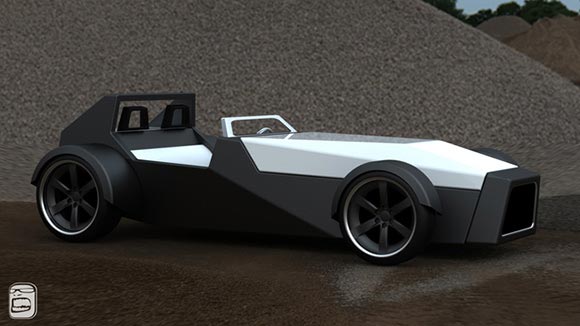  inspired by Lotus Super 7 The car is made of structural foam panels 