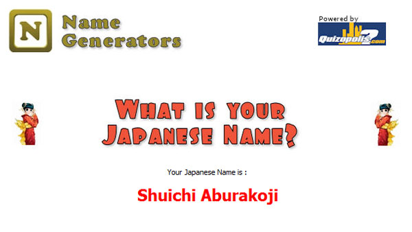 Name Generators - What Is Your Japanese Ninja Smurf Vampire Redneck Superhero Mafia French Hobbit Name