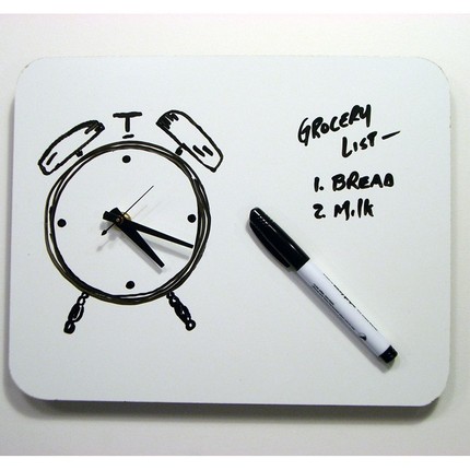 Clock with whiteboard