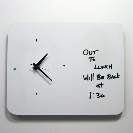Clock with whiteboard