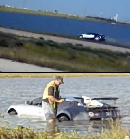 Bugatti Veyron crashed into the lake