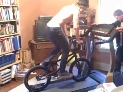Cycling on a treadmill