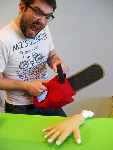 Chain Saw and Severed Arm Plush Toy