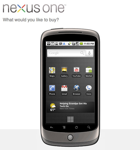 Nexus One web store closing down