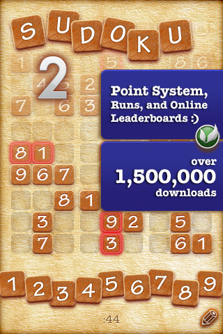 Free iPhone Game: Sudoku 2