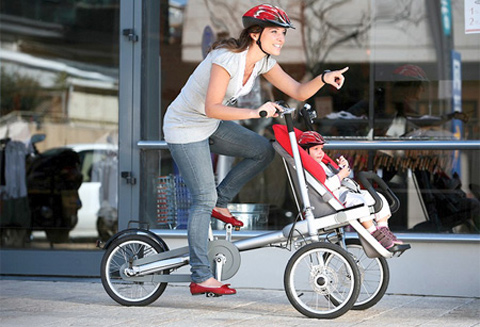 Bicycle with Built-in Stroller